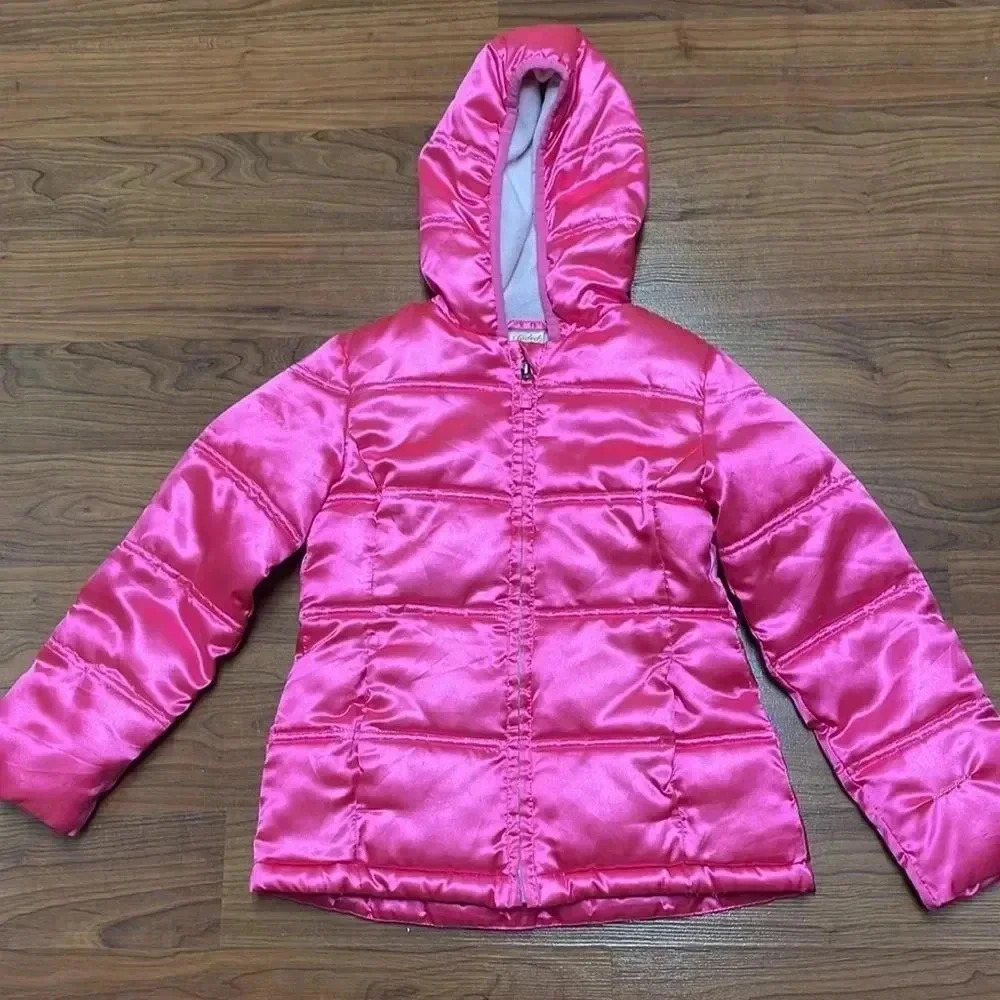 Hot pink toddler puffer jacket, size XS 4/5